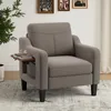COLAMY : fauteuil d'appoint moderne en lin avec tablette Voir les images du produit 10