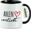 Huuraa Kaffeetasse Ahlen verliebt 330ml Schwarz Keramik Produktbild-Vorschau 1