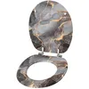 An open toilet seat and lid with a marble abstract pattern. Produktbild-Vorschau
