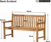 Teak Gartenbank 150 cm Holzbank massiv 3-Sitzer als Produktbild-Vorschau 7