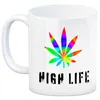 High Life Kaffeebecher mit Marihuanablatt in bunt Produktbild-Vorschau 2