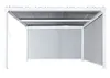 A white pergola with a gray fabric side screen, shown from a front-diagonal angle against a white background. Náhled obrázku produktu