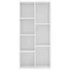 A white, empty bookshelf with multiple compartments. Produktbild-Vorschau