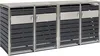 A row of four modern, anthracite and silver-colored trash bin enclosures. Produktbild-Vorschau