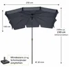 BURI Tropico Sonnenschirm 210x140 cm Anthrazit / Grau - Produktbild-Vorschau 5