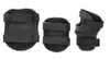 Three black protective pads for sports, shown from different angles against a white background. Anteprima dell’immagine prodotto