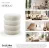 Tabouret ALTU rembourré avec rangement - Bouclé crème/ Voir les images du produit 7