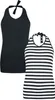 RED by EMP Damen schwarz/weiß gestreifte Neckholder-Tops im Produktbild-Vorschau 1