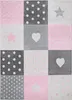 Tapiso Teppich LAZUR Modern Rosa Creme Grau Kinderzimmer  Produktbild-Vorschau 1