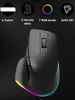 A gaming mouse with RGB lighting and feature callouts. Produktbild-Vorschau