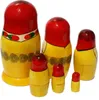 Matroschka Puppen Babuschka Holzpuppen rotes Tuch Set aus 6 Produktbild-Vorschau 2