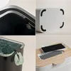 -Abfallbehälter 45L weiß mit Holzdeckel und Filter Produktbild-Vorschau 4