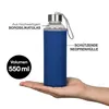Trinkflasche aus Glas 550ml (Blau) Auslaufsichere Produktbild-Vorschau 5