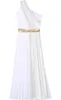 A white Greek goddess-style dress with a gold sash. Produktbild-Vorschau