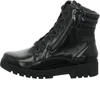 A black patent leather boot with laces and a zipper. Anteprima dell’immagine prodotto