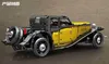 A rear-side view of a yellow and black vintage car building set. Náhľad obrázku produktu