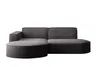 A dark gray sectional sofa with rounded edges and a chaise lounge on the left, shown against a white background. Produktbild-Vorschau