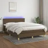 vidaXL Letto a molle con materasso e LED in tessuto marrone Anteprima dell’immagine prodotto 2