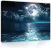 Obraz na plátně moře noc měsíc modrá příroda 100x70 cm Náhled obrázku produktu 1
