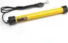 A yellow tubular motor with a black end cap and a black cable on a white background. Produktbild-Vorschau