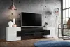 A modern living room with a TV stand, TV, chair, and lamp. Náhľad obrázku produktu