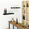 WOLTU 2er-Set Wandregal, Schweberegal, Holz Board, Schwarz, Produktbild-Vorschau 2
