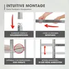 Collage of four images demonstrating the assembly and features of a shelving unit. Anteprima dell’immagine prodotto