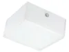 A white square LED ceiling light fixture with a frosted diffuser and a silver screw on top. Produktbild-Vorschau