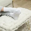 HOMCOM : pouf, banc rembourré aspect velours, repose-pieds Voir les images du produit 8