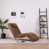 vidaXL Chaise Longue s polštářem Brown Suede Look Náhled obrázku produktu 2