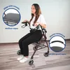 Déambulateur Pliable Freins à Main 4 roues Assise et Voir les images du produit 5