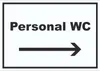 Personal WC Schild mit Text und Richtungspfeil rechts Produktbild-Vorschau 1