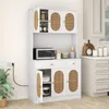 COSTWAY Mobile da cucina in legno, credenza con 2 prese Anteprima dell’immagine prodotto 2