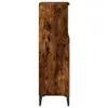 Side view of a tall, narrow wooden cabinet with black legs. Produktbild-Vorschau