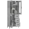vidaXL Highboard gris béton 69,5x34x180 cm Bois composite Voir les images du produit 3