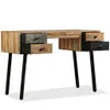 A desk with drawers and black legs against a white background. Voir les images du produit