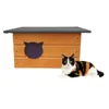 QLS Isoliertes Katzenhaus aus Holz 60x40x40 cm - Winterfest Produktbild-Vorschau 5