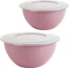 Schüssel 5L mit Deckel 2er Set vielseitig pastellrosa Salat Produktbild-Vorschau 1