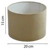 Lampenschirm Ø 20 x 15 cm taupe Velour Zylinderförmig Produktbild-Vorschau 2