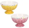 2er Set Eisbecher auf Fuß Sunny Rosa Gelb 200ml Ø12,5cm Produktbild-Vorschau 2