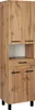 A tall, narrow cabinet with a wood grain finish and black handles, shown against a white background. Podgląd zdjęcia produktu