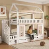 Letto a castello Merax 90x200 con vano portaoggetti, Anteprima dell’immagine prodotto 1