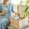 Creative Deco XXL Velká dřevěná krabice s víkem a zámkem | Náhled obrázku produktu 3