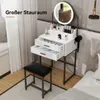 Puluomis Coiffeuse avec éclairage LED, 3 modes de couleur, Voir les images du produit 4