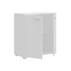 A white cabinet with two doors, one slightly ajar, revealing a shelf inside. The cabinet is shown against a plain white background. Náhled obrázku produktu