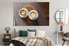 MuchoWow® Poster Zwei Tassen Kaffee mit Latte Art werden Produktbild-Vorschau 4