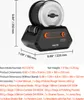 A product shot of a rock tumbler with dimensions and specifications overlaid. Náhled obrázku produktu