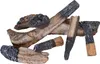 A pile of ceramic logs designed to look like burnt wood, likely for a fireplace. Anteprima dell’immagine prodotto