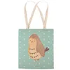 Mr. & Mrs. Panda Tote Bag Eule Zufrieden - Türkis Pastell - Produktbild-Vorschau 3