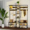 A hallway or entryway with a plant and a multi-functional storage rack. Podgląd zdjęcia produktu